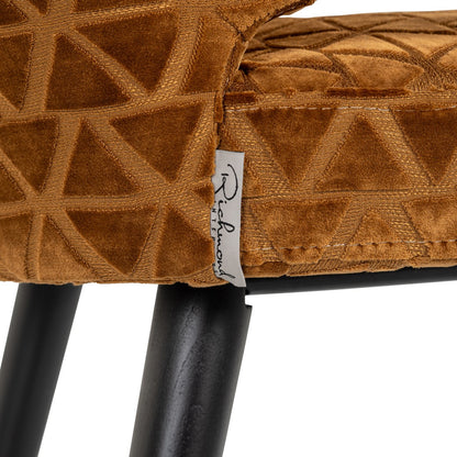 Dining chair Indigo old gold triangle