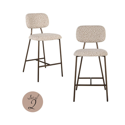 Counter stool Xenia beige leopard fire retardant (Set of 2)