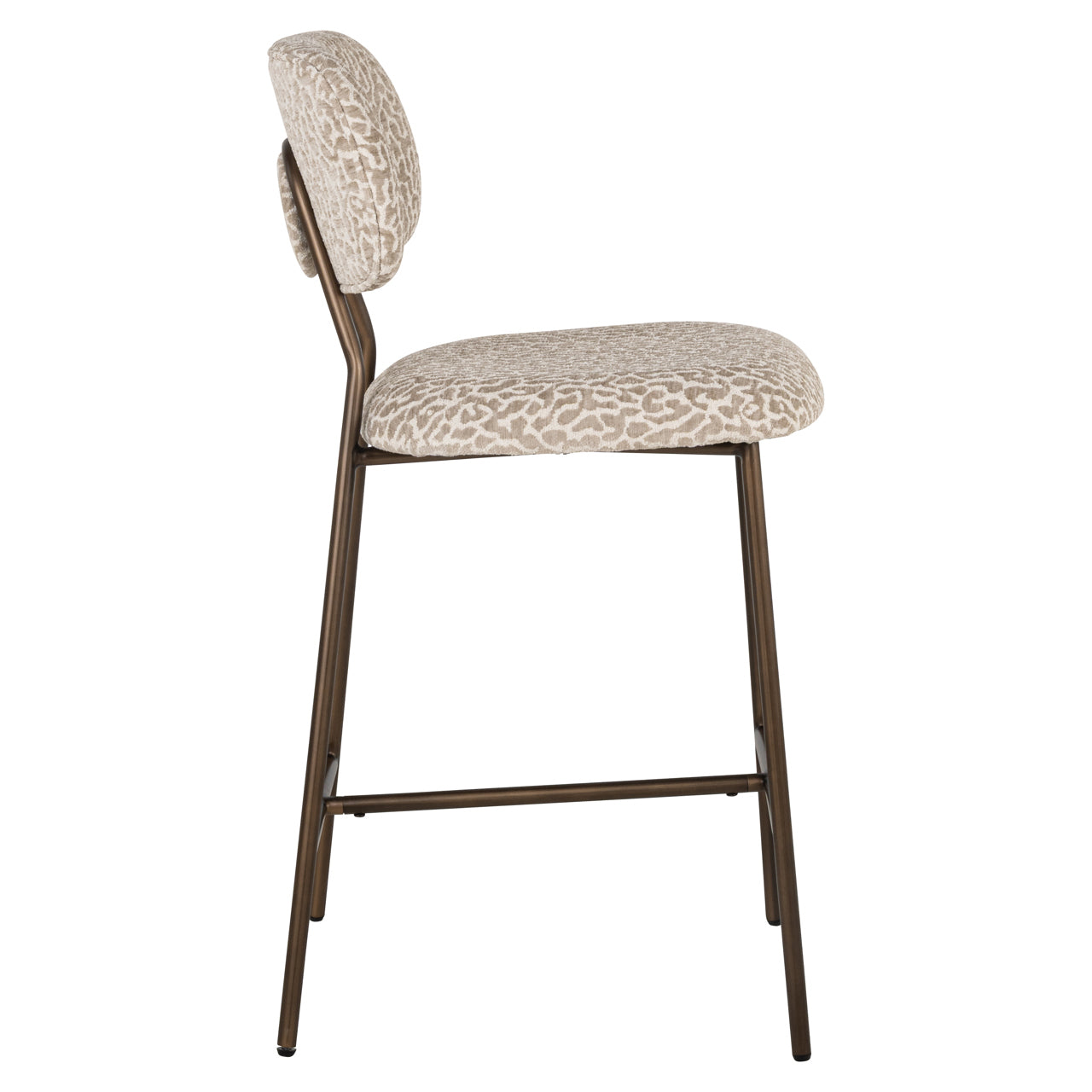 Counter stool Xenia beige leopard fire retardant (Set of 2)