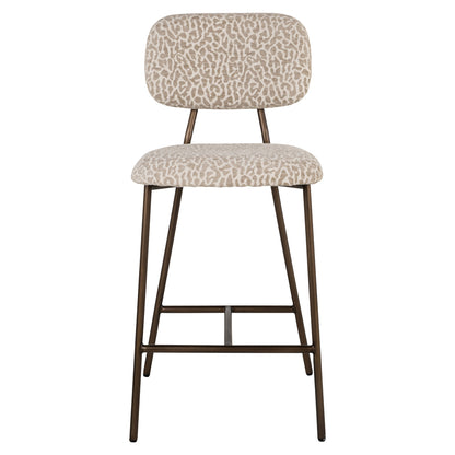 Counter stool Xenia beige leopard fire retardant (Set of 2)