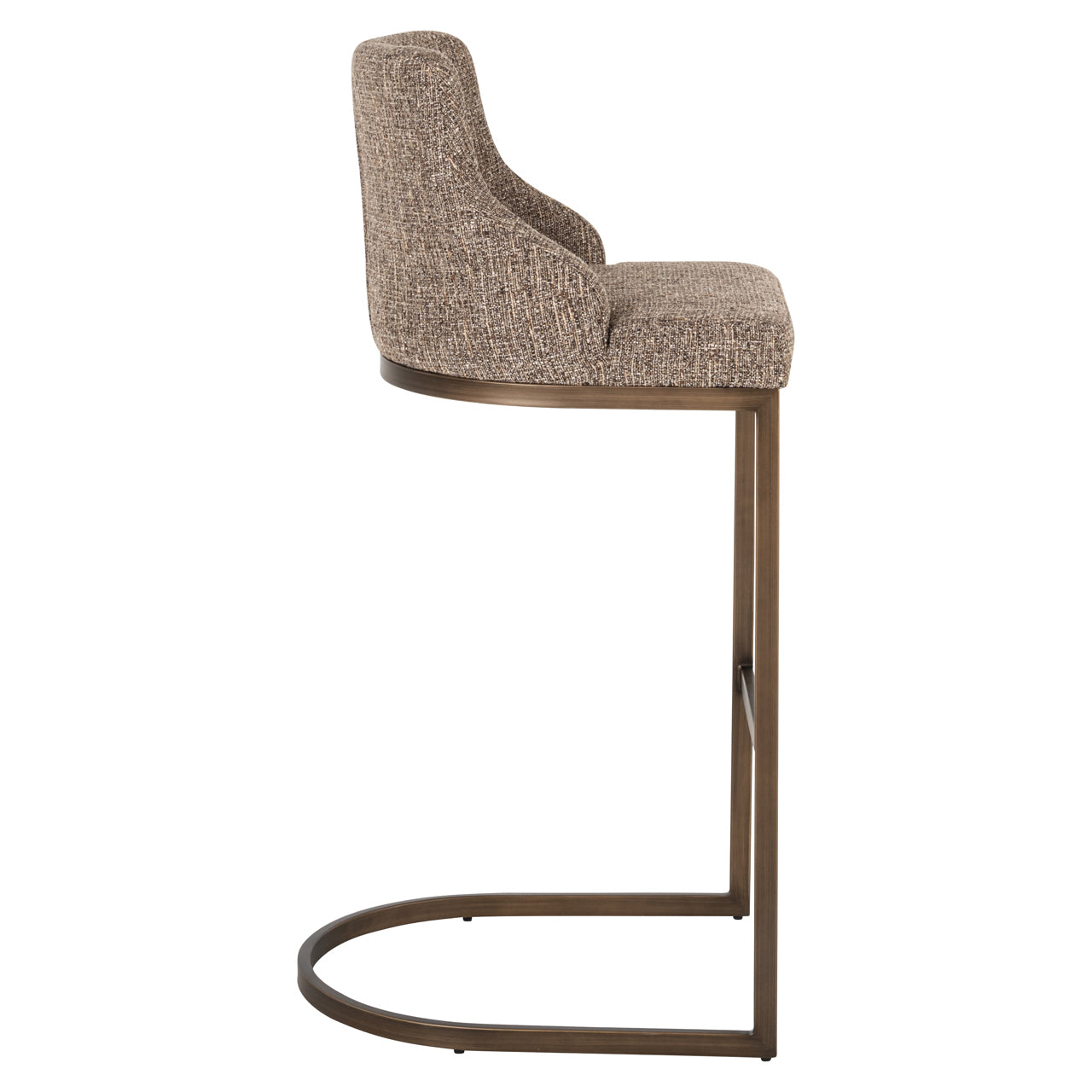 Bar stool Bolton brown tweed (Set of 2)