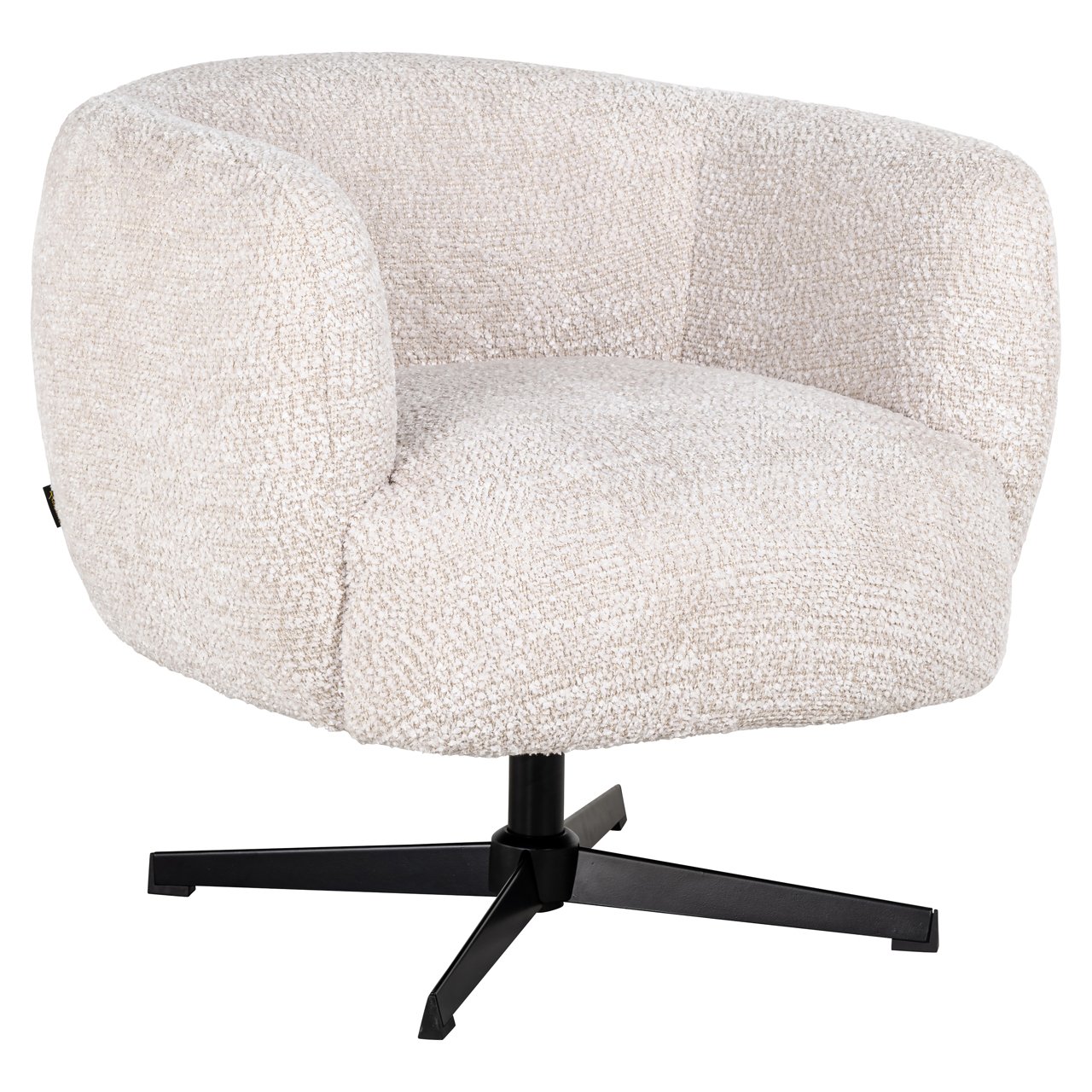 Lounge chair Estelle lovely cream swivel