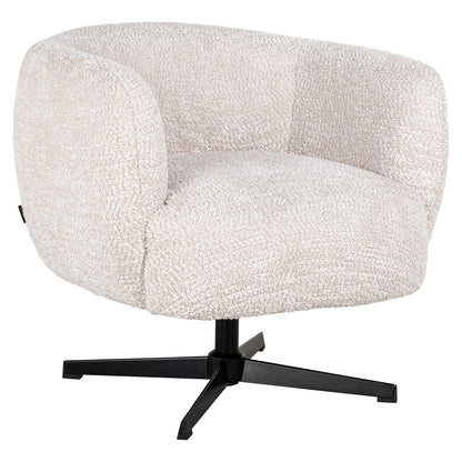 Lounge chair Estelle lovely cream swivel