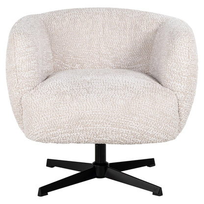 Lounge chair Estelle lovely cream swivel