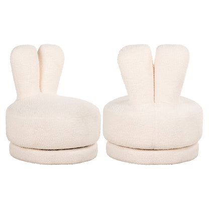 Lounge chair Bunny teddy white swivel kids