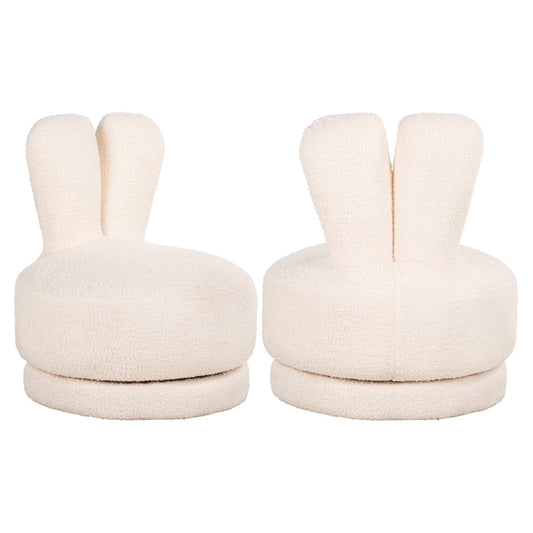 Lounge chair Bunny teddy white swivel kids