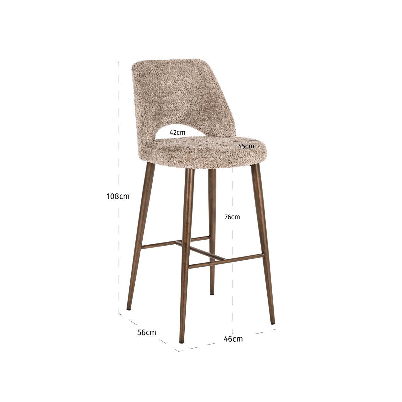 Bar stool Delphine lovely nature fire retardant