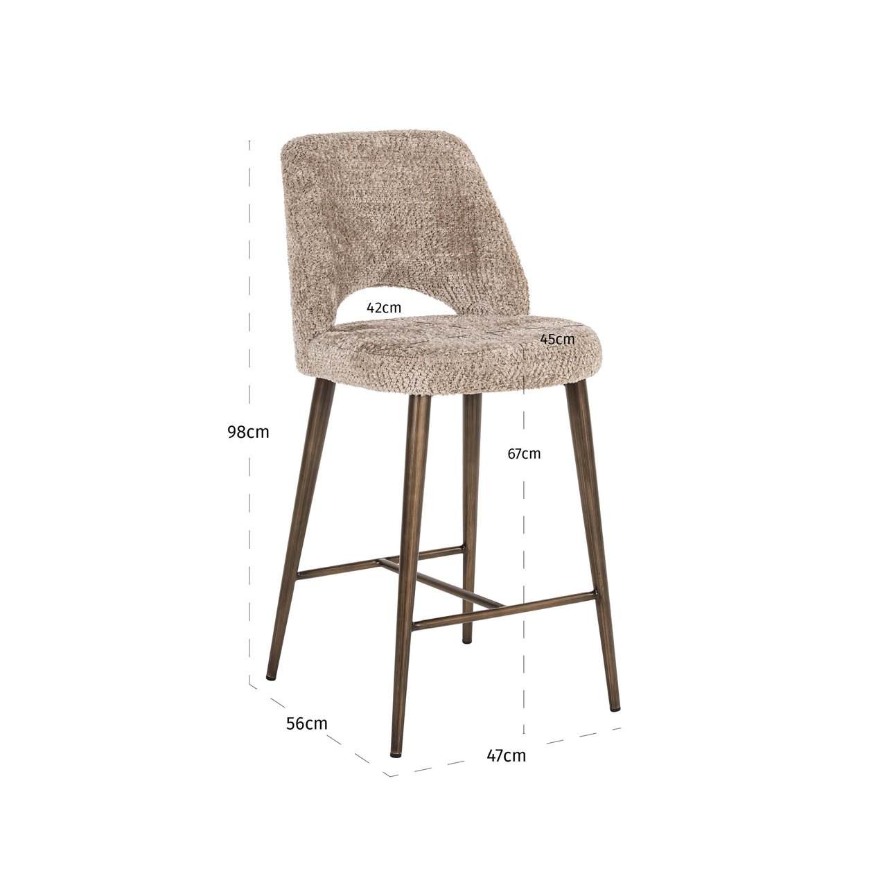 Counter stool Delphine lovely nature fire retardant
