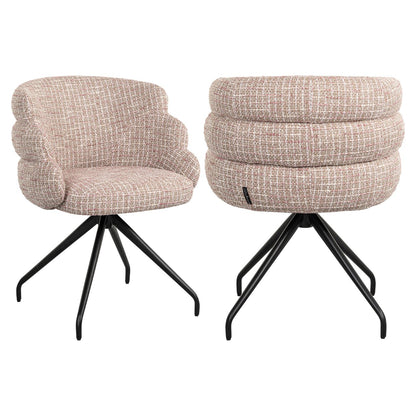 Dining chair Kayla trendy rose swivel