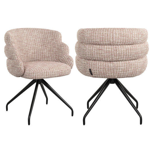 Dining chair Kayla trendy rose swivel