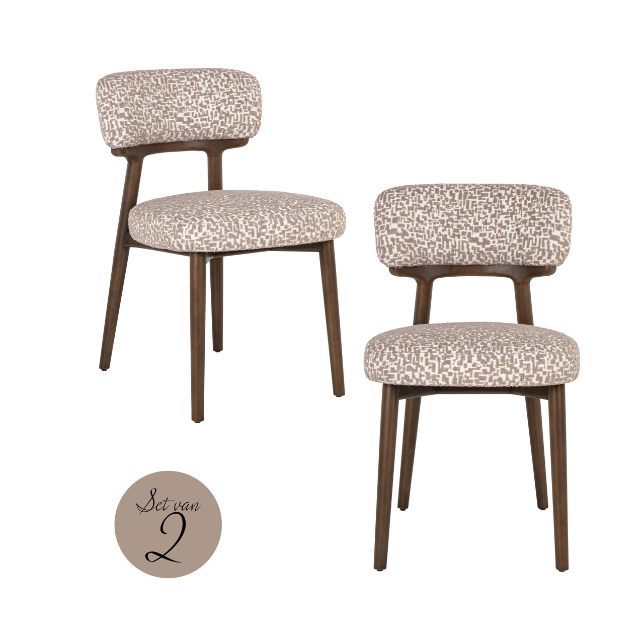 Dining chair Basker natural geo (Set of 2)