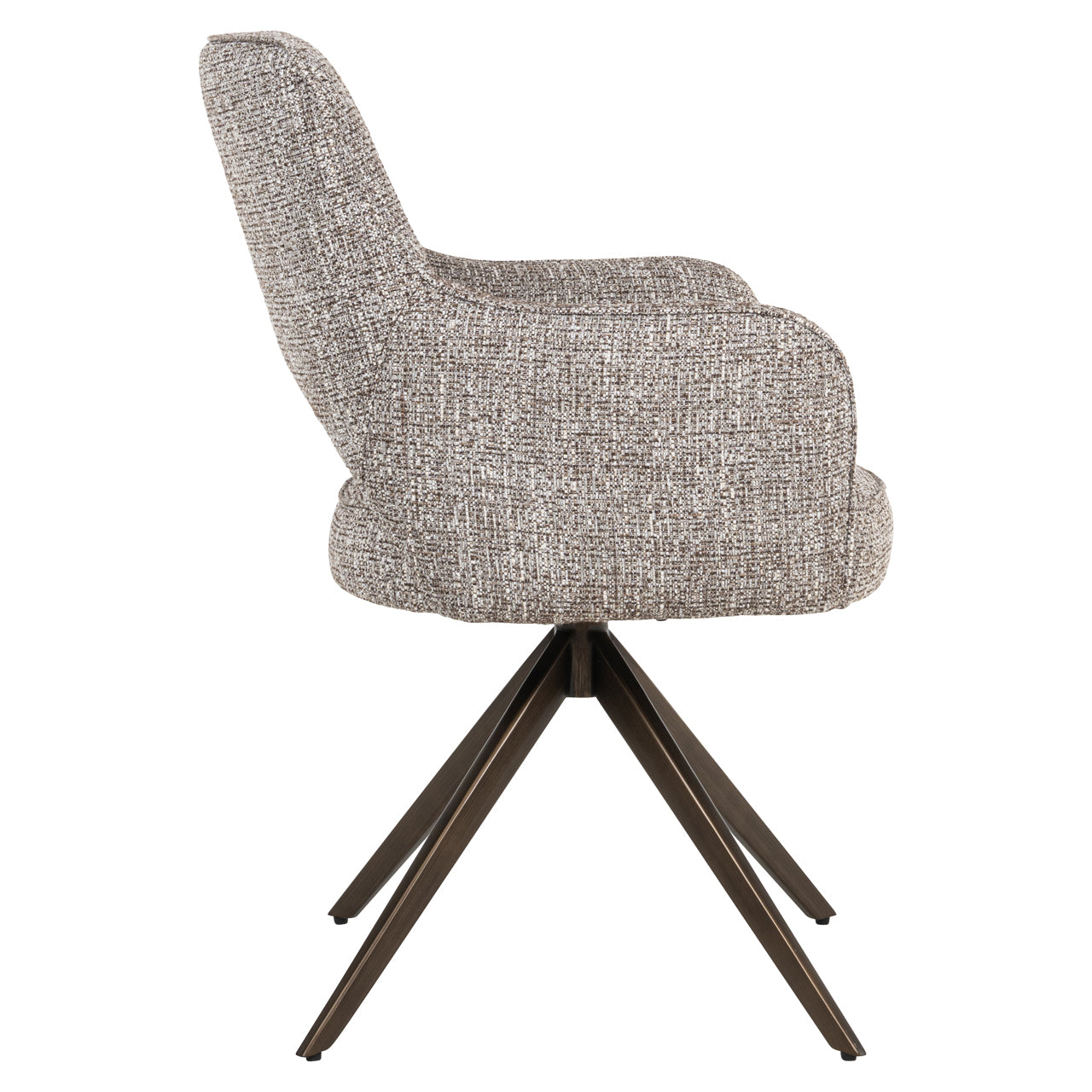 Dining chair Ginerva earth tweed swivel