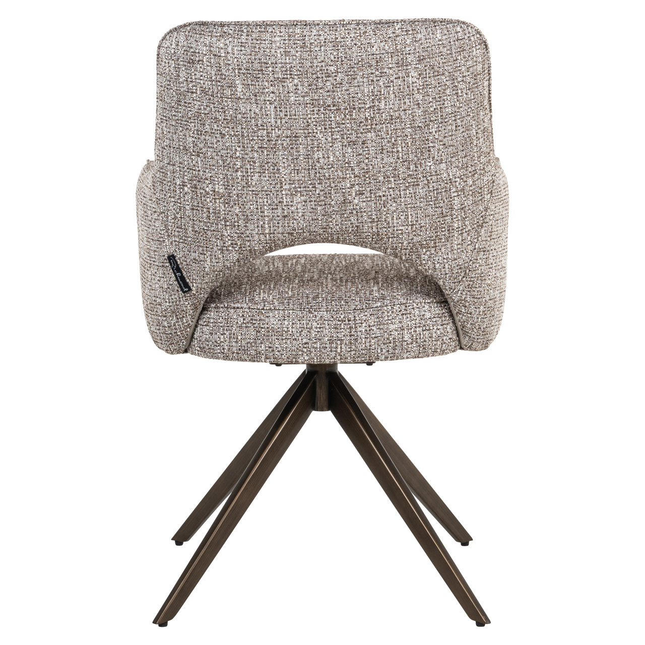 Dining chair Ginerva earth tweed swivel
