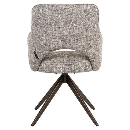 Dining chair Ginerva earth tweed swivel