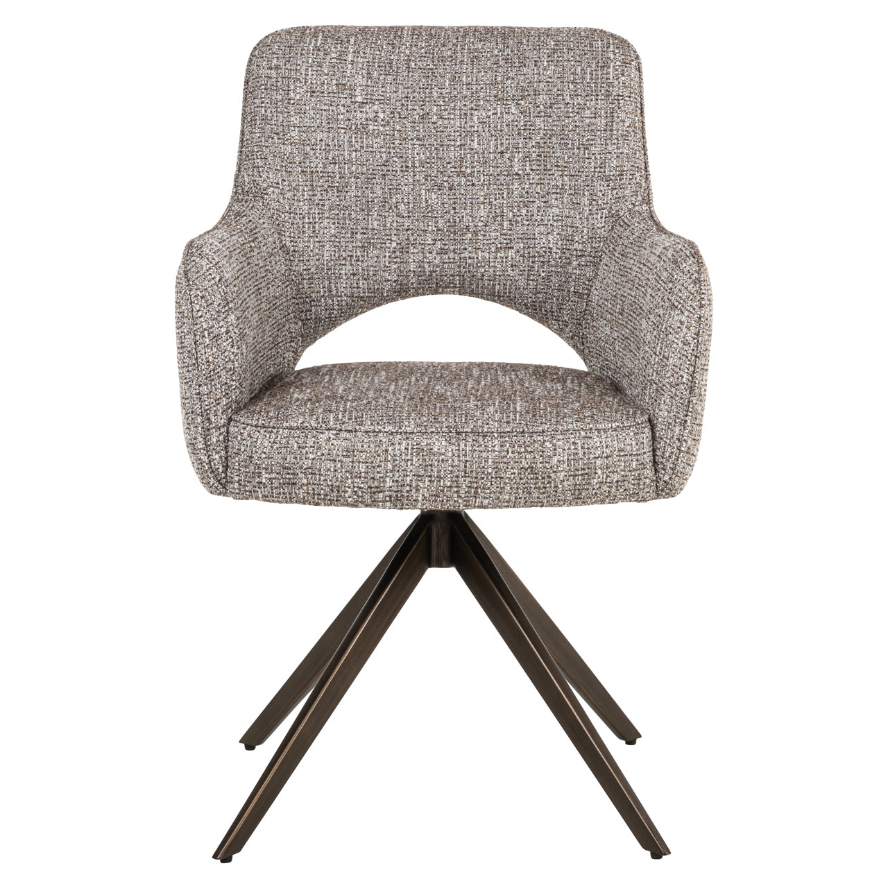 Dining chair Ginerva earth tweed swivel