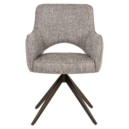 Dining chair Ginerva earth tweed swivel