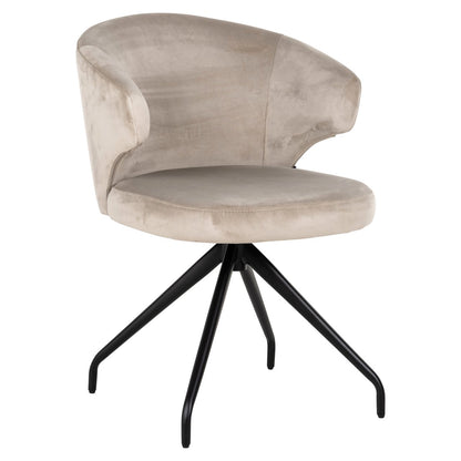 Dining chair Milly khaki velvet swivel