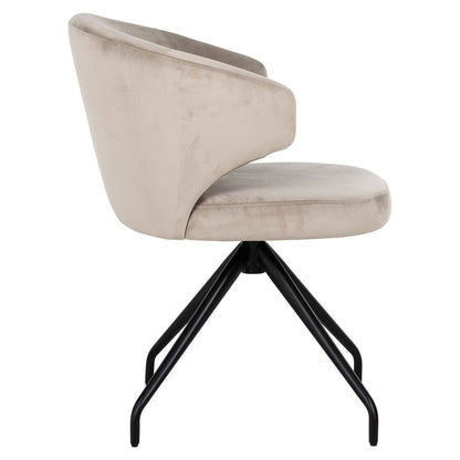 Dining chair Milly khaki velvet swivel