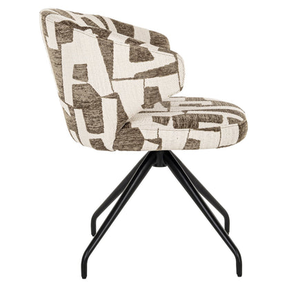 Dining chair Milly moss graffic swivel