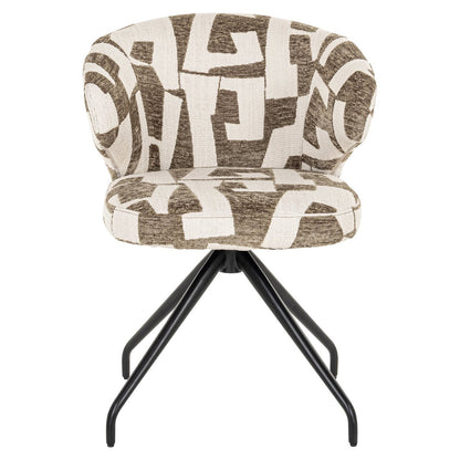Dining chair Milly moss graffic swivel
