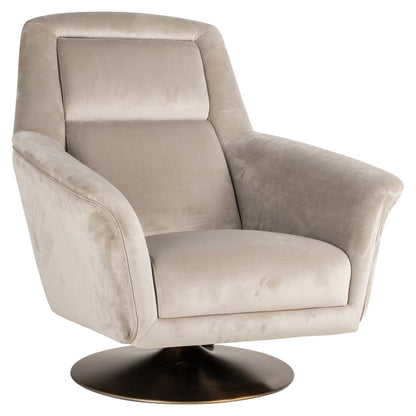 Lounge chair Nora khaki velvet swivel