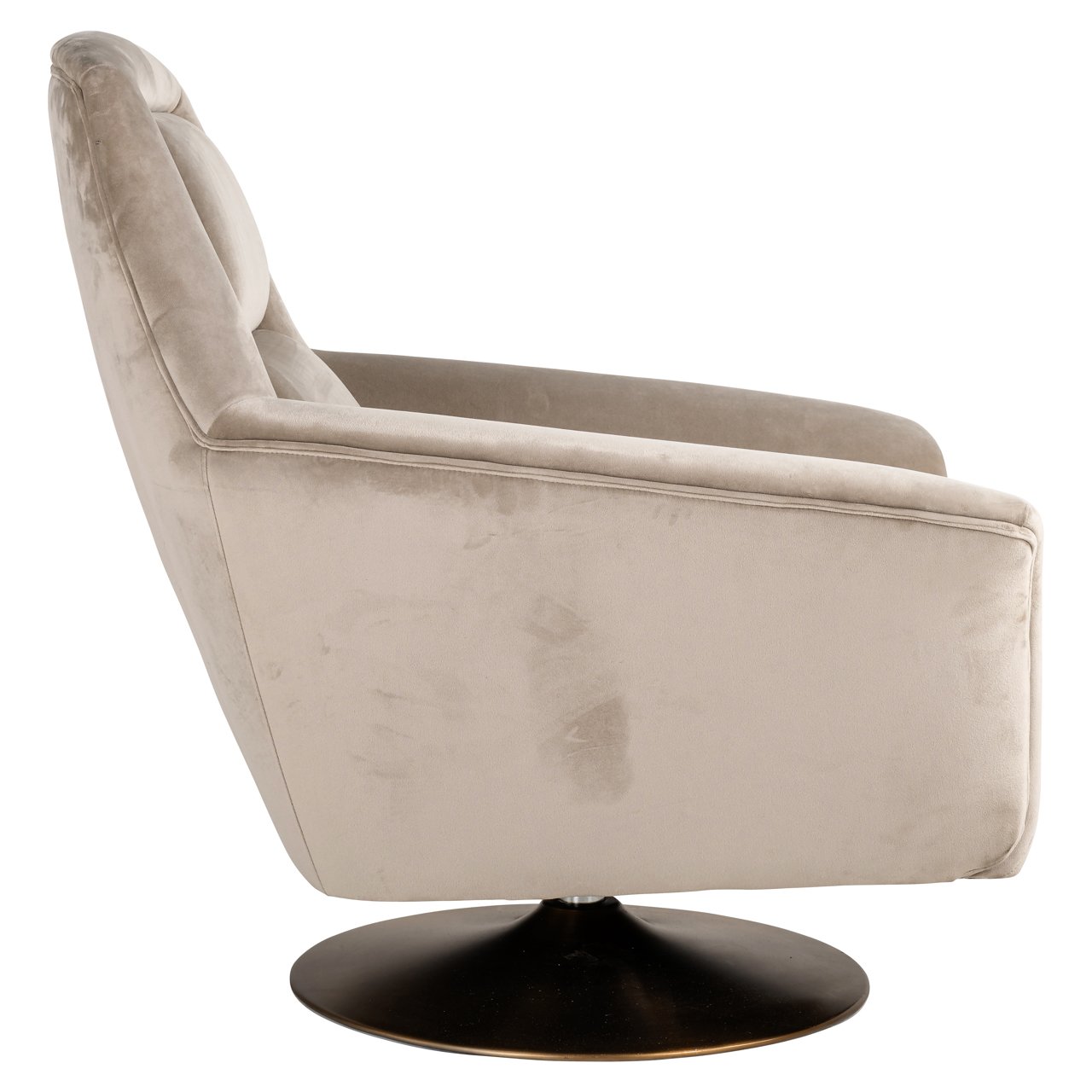 Lounge chair Nora khaki velvet swivel
