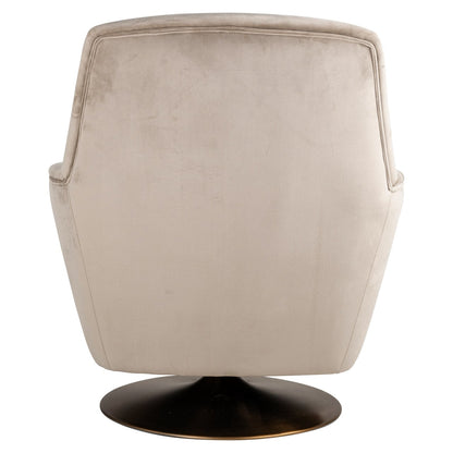 Lounge chair Nora khaki velvet swivel