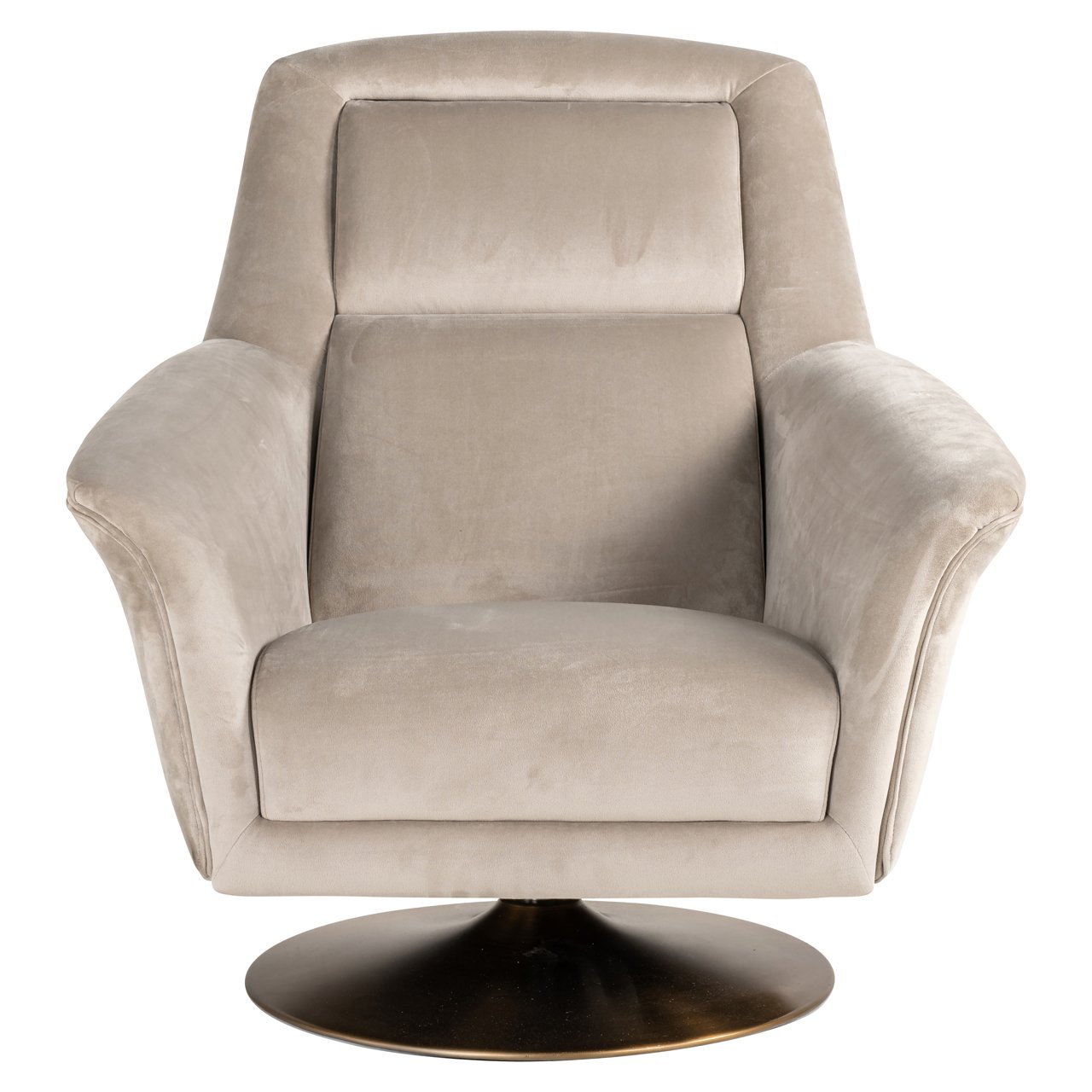 Lounge chair Nora khaki velvet swivel