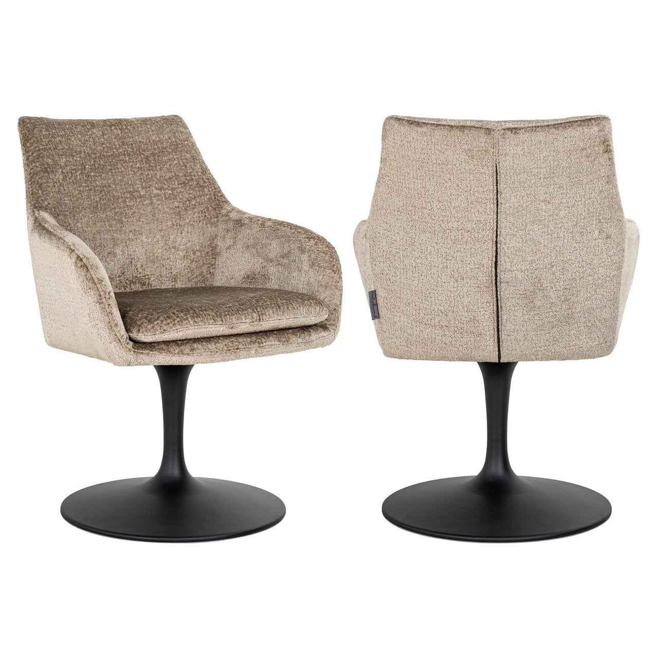 Dining chair Marlon taupe chenille swivel