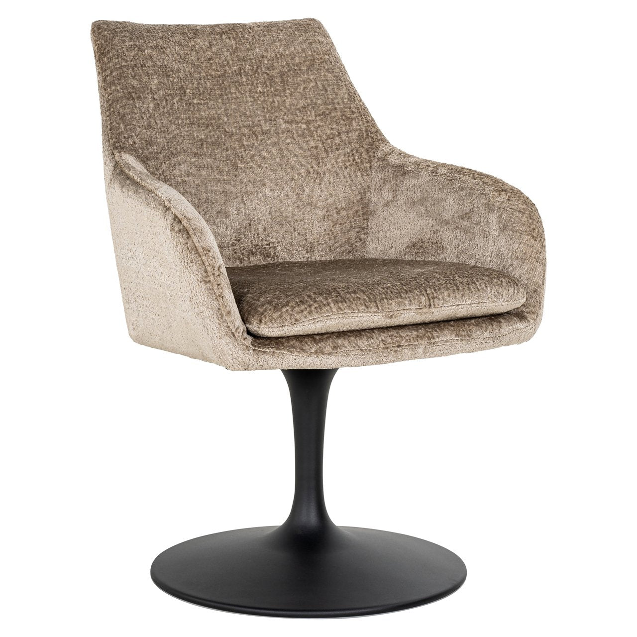 Dining chair Marlon taupe chenille swivel