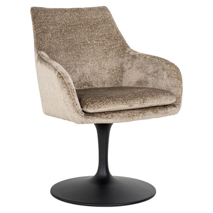 Dining chair Marlon taupe chenille swivel