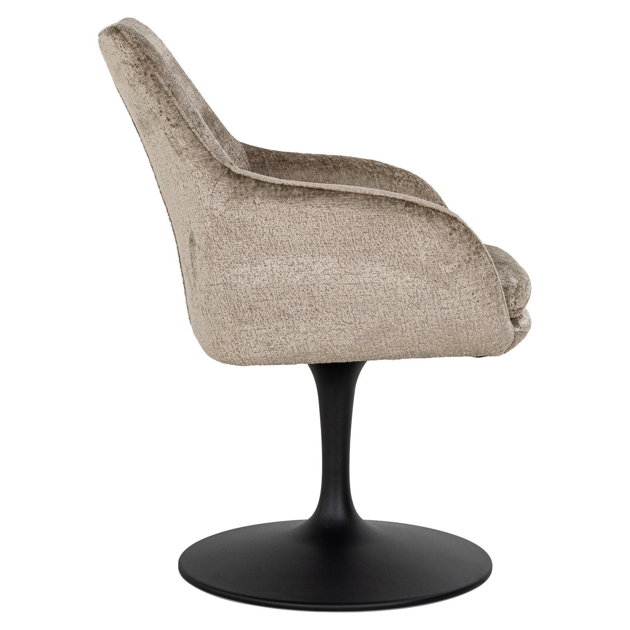 Dining chair Marlon taupe chenille swivel