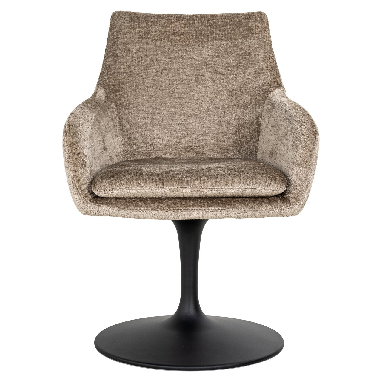 Dining chair Marlon taupe chenille swivel