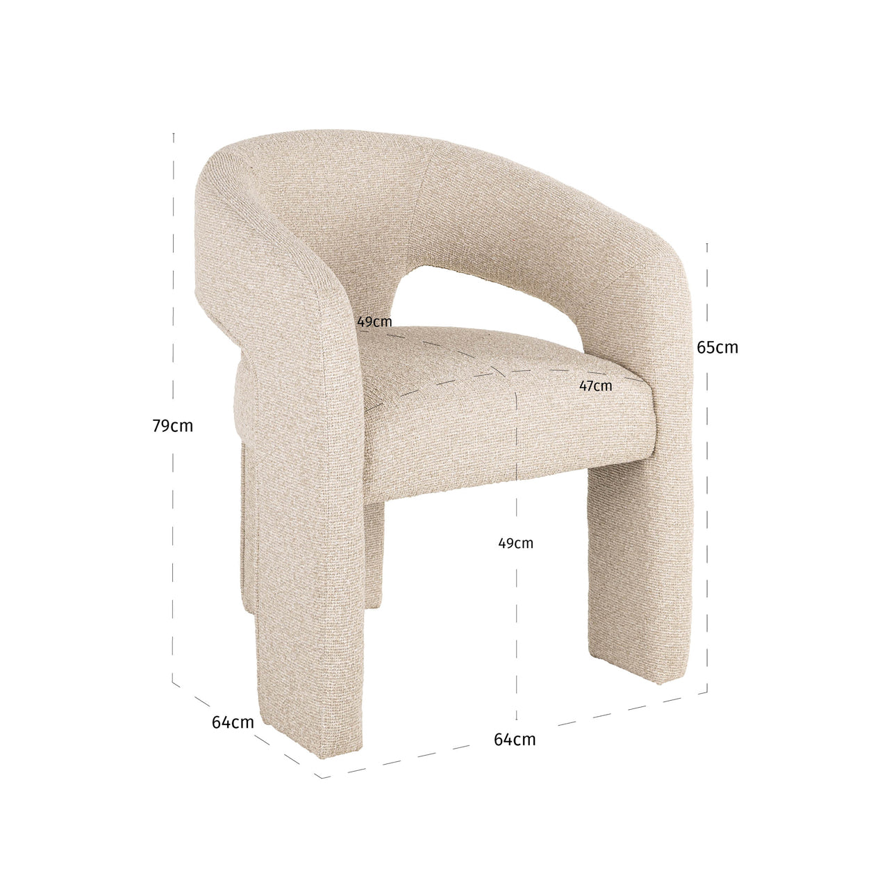 Dining chair Belle biscotti fire retardant