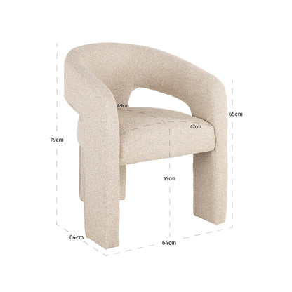 Dining chair Belle biscotti fire retardant