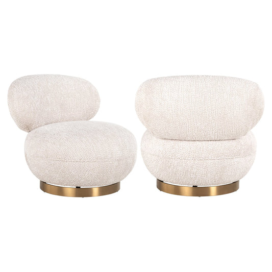 Lounge chair Jace lovely cream swivel