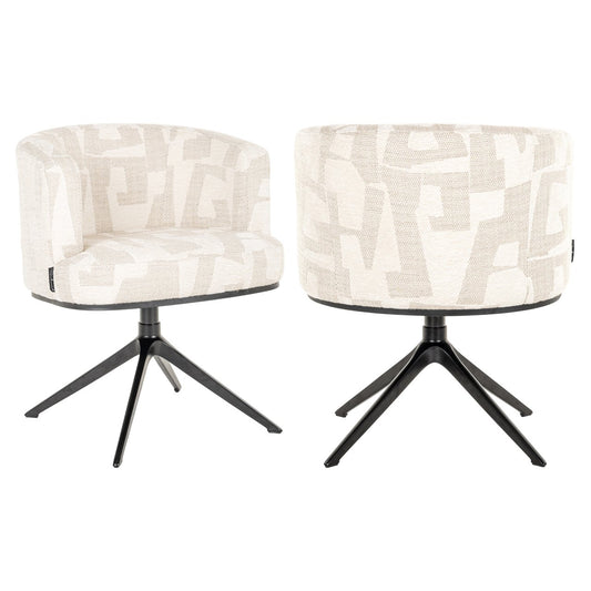 Dining chair Cheyenne beige graffic swivel