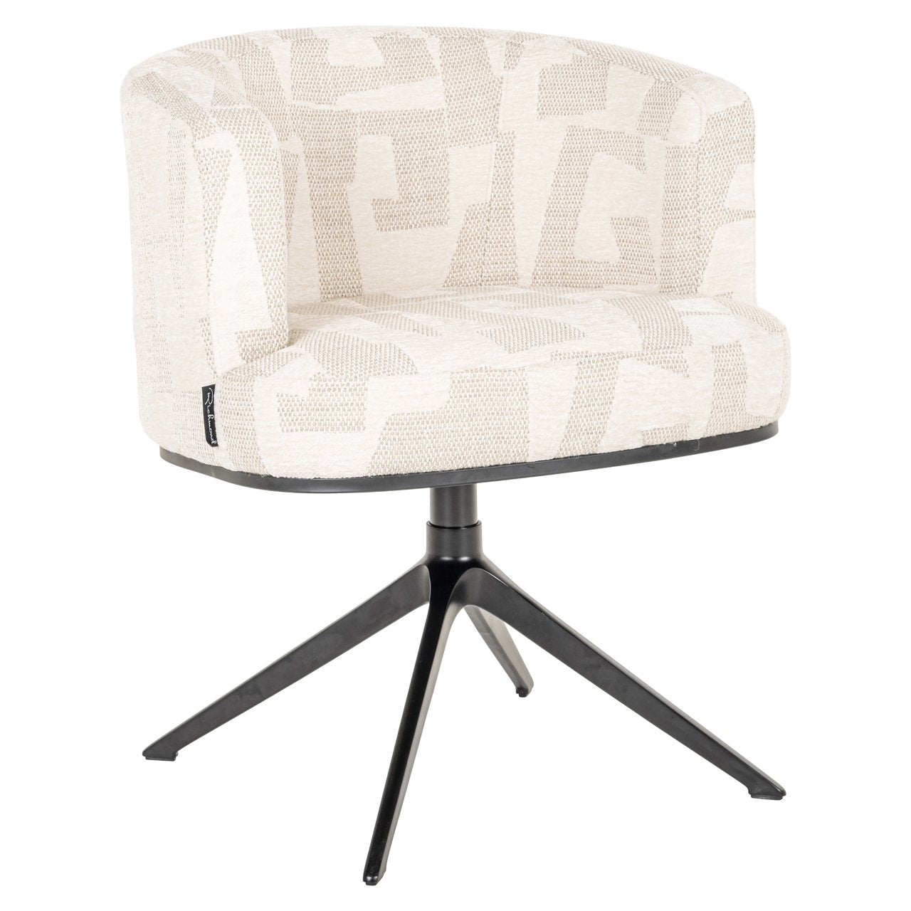Dining chair Cheyenne beige graffic swivel