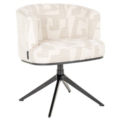 Dining chair Cheyenne beige graffic swivel
