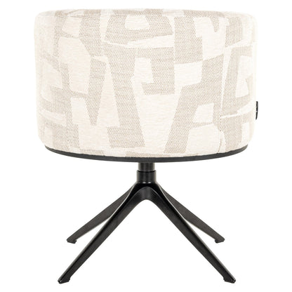 Dining chair Cheyenne beige graffic swivel