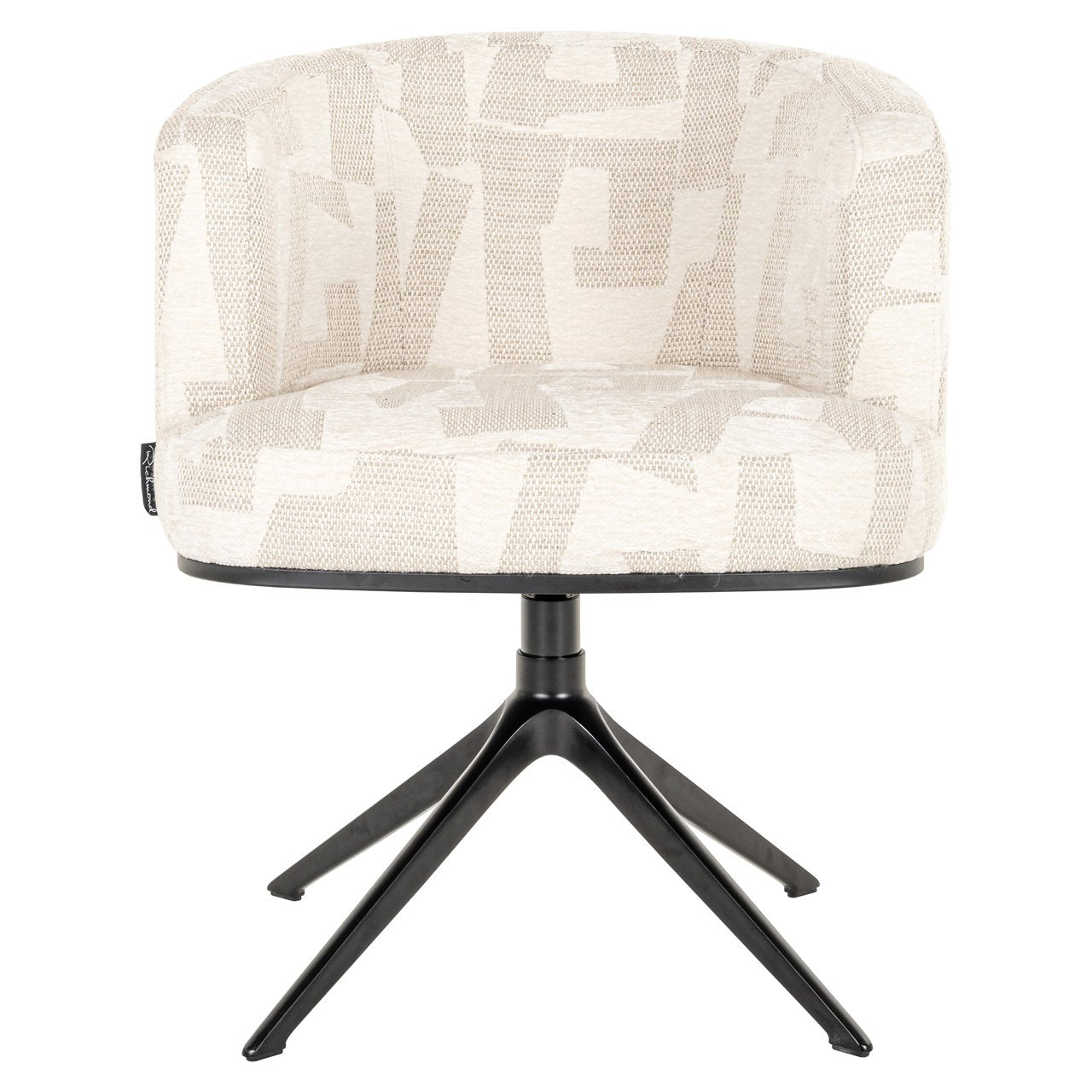 Dining chair Cheyenne beige graffic swivel