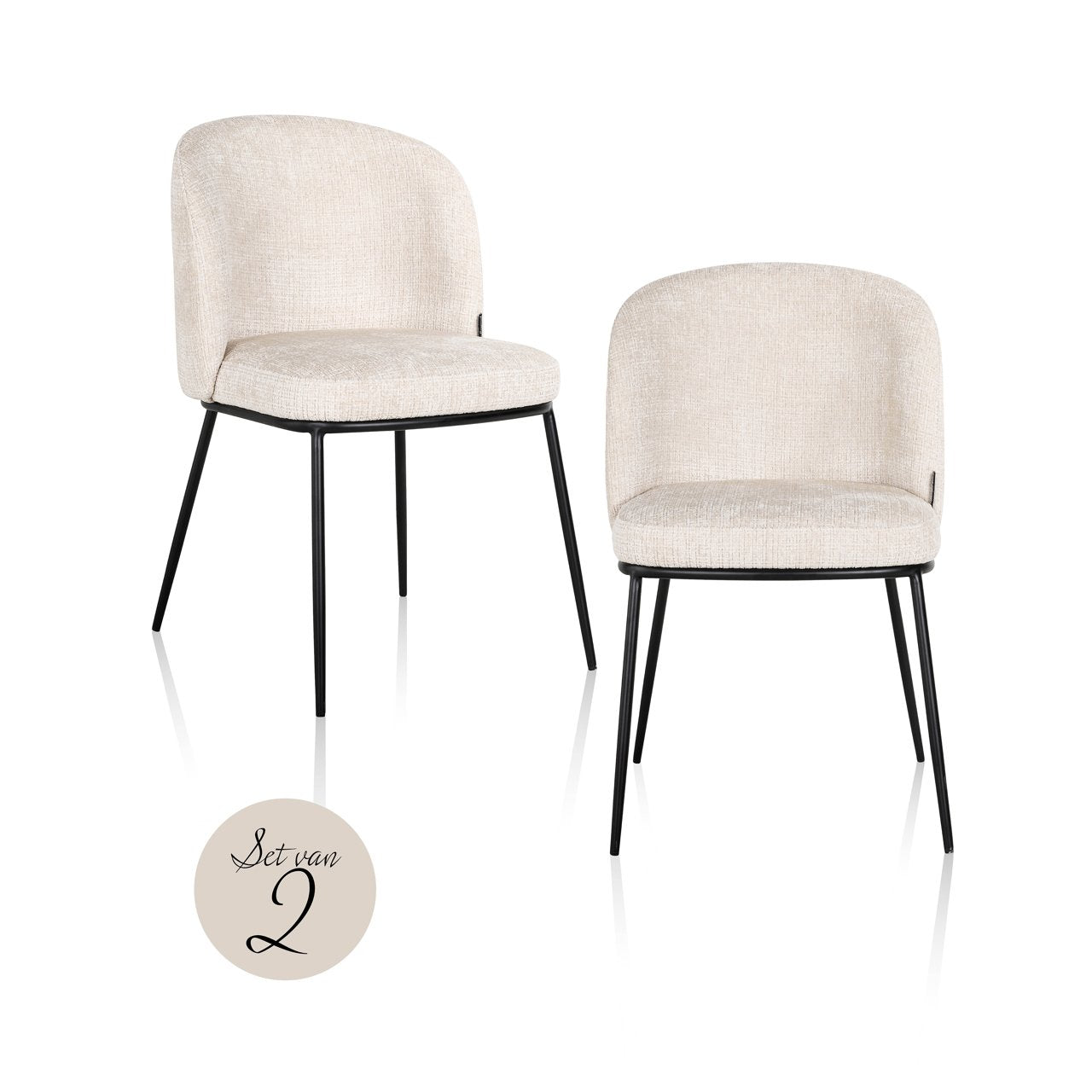 Dining chair Elvi niagara beige fire retardant (Set of 2)