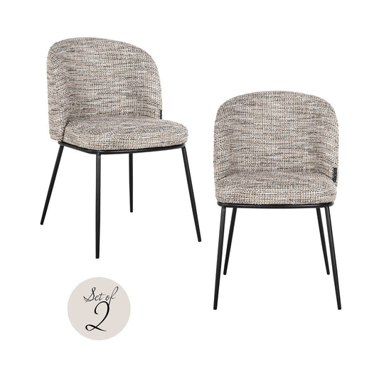 Dining chair Elvi trendy nature fire retardant (Set of 2)