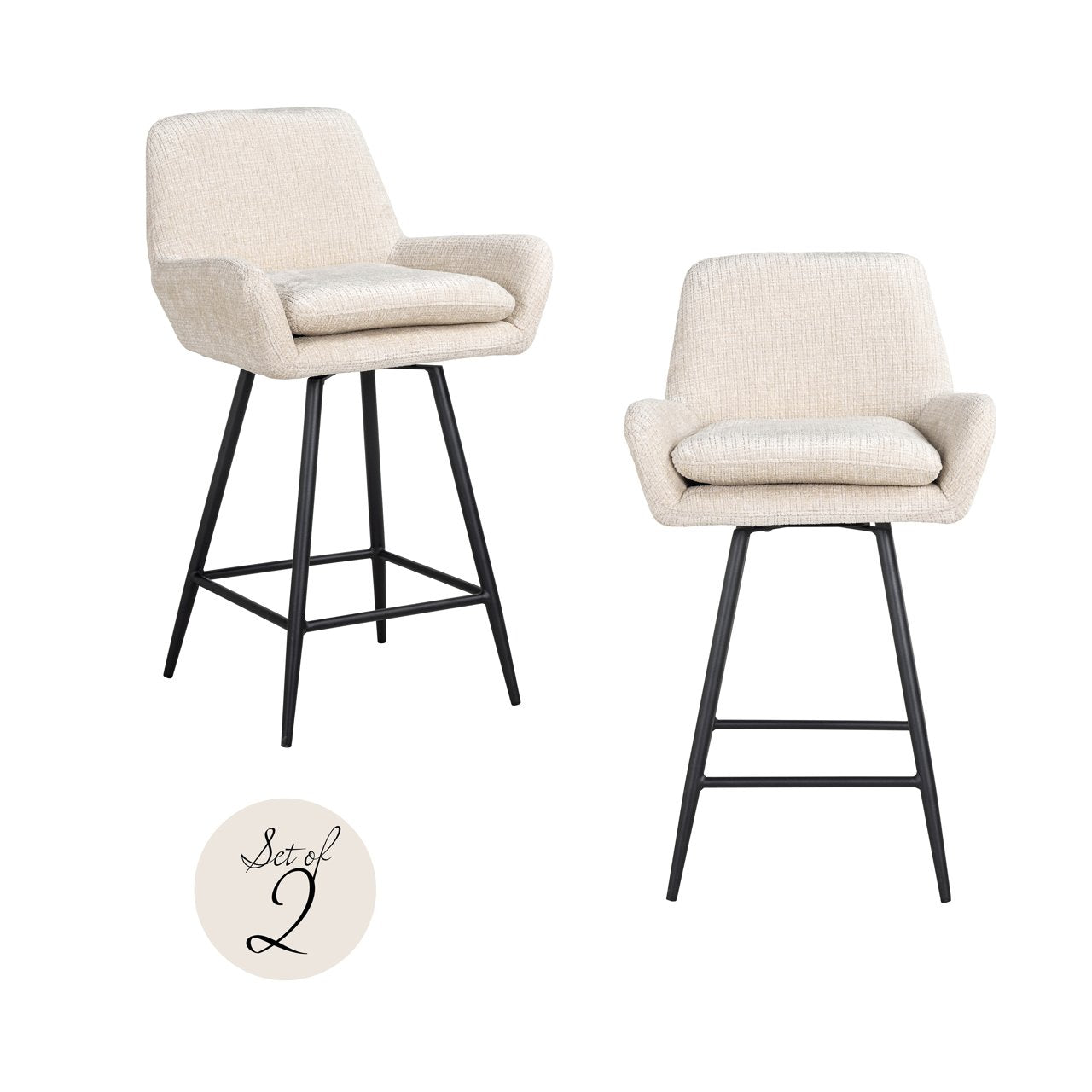 Counter stool Linsey niagara beige (Set of 2)