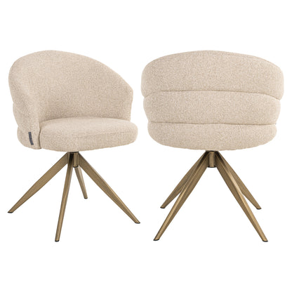 Dining chair Zendaya biscotti swivel fire retardant