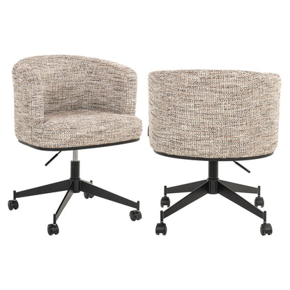 Dining chair Rochenne trendy nature swivel on wheels