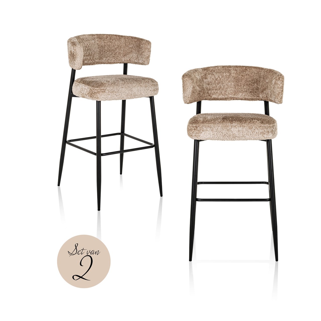 Counter stool Rochelle sheep natural (Set of 2)
