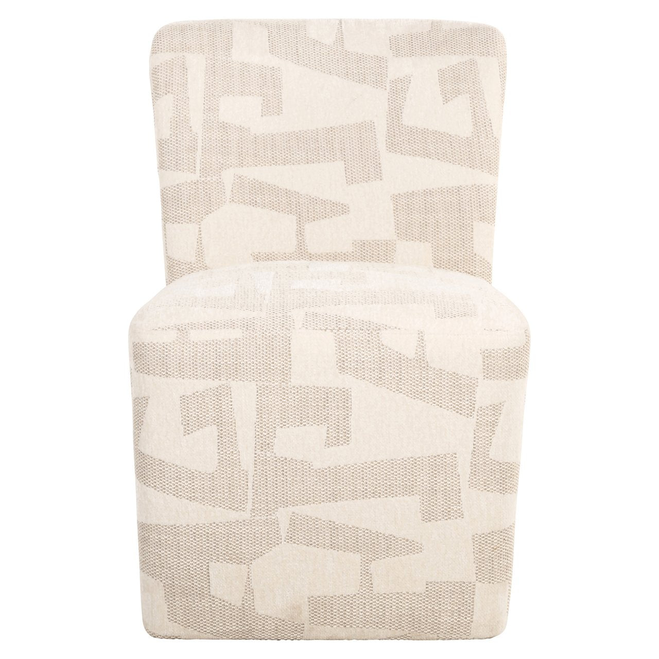 Dining chair Lorain beige graffic on wheels