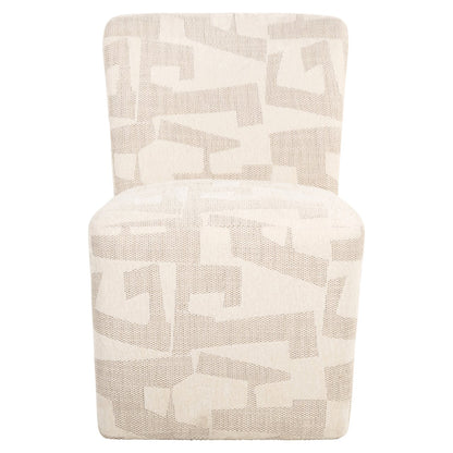 Dining chair Lorain beige graffic on wheels