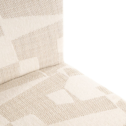 Dining chair Lorain beige graffic on wheels